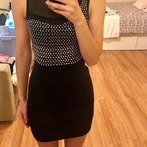 FRENCH CONNECTION Diamond Rock Jersey Black  Dress